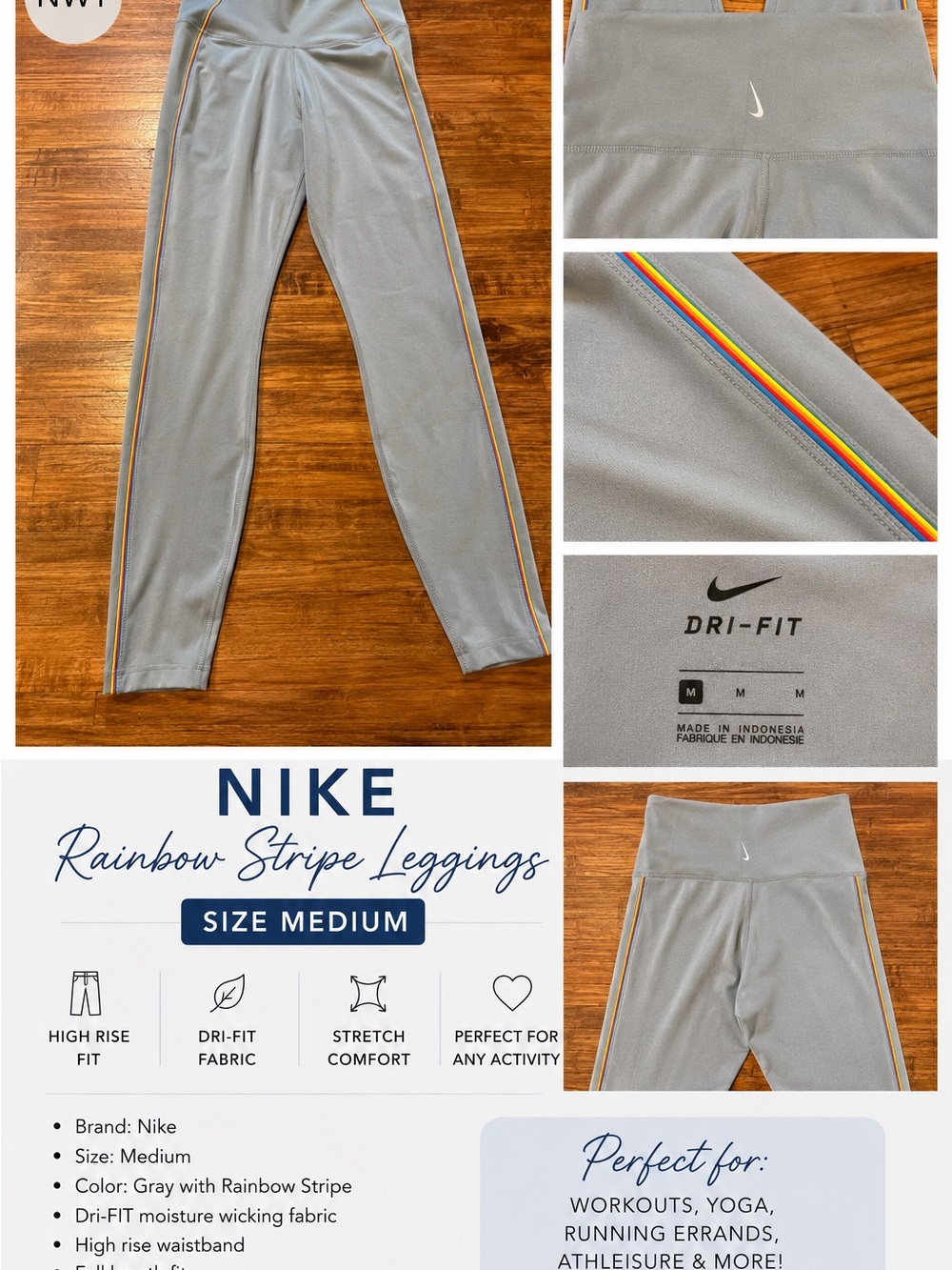 Nike Yoga High Waisted Sage Green Leggings 7/8 Length Size - EUC Sz med (u1)